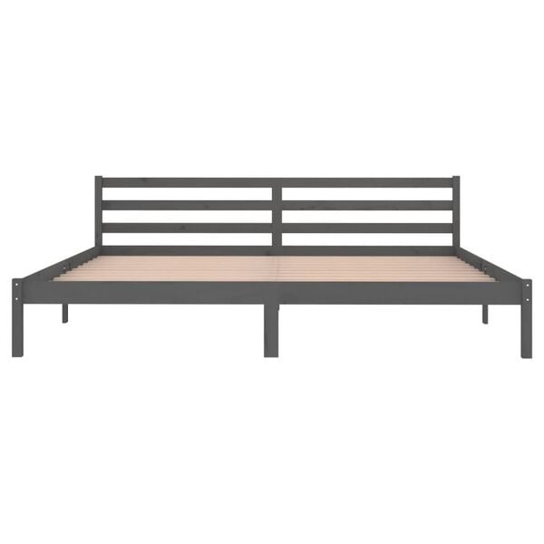 vidaXL Bedframe Grenenhout Grijs (200x200cm) - 55% Korting!