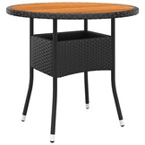vidaXL Tuintafel Acaciahout & Poly Rattan Zwart - 35% Korting!