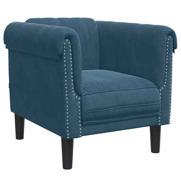 VidaXL Fauteuil Fluweel Blauw - 35% Korting!