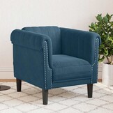 VidaXL Fauteuil Fluweel Blauw - 35% Korting!