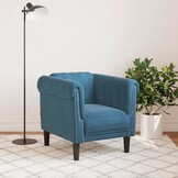 VidaXL Fauteuil Fluweel Blauw - 35% Korting!