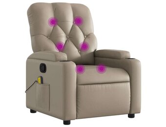 vidaXL Massagestoel Kunstleer Cappuccino - 35% Korting