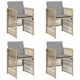 vidaXL Tuinstoelen Set (4x) Poly Rattan Beige - 30% Korting