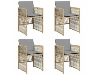 vidaXL Tuinstoelen Set (4x) Poly Rattan Beige - 30% Korting