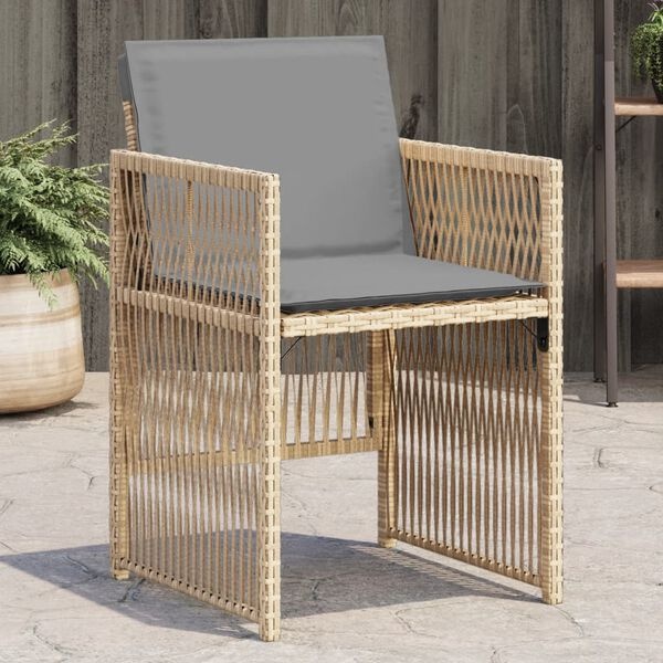 vidaXL Tuinstoelen Set (4x) Poly Rattan Beige - 30% Korting