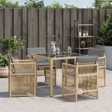 vidaXL Tuinstoelen Set (4x) Poly Rattan Beige - 30% Korting