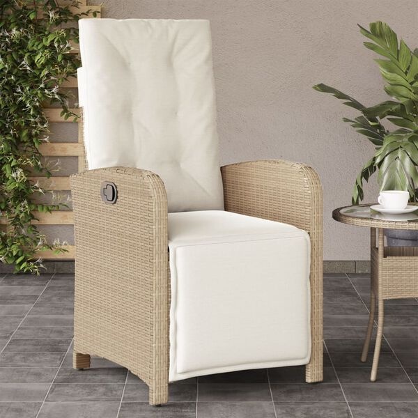 vidaXL Tuinstoelen (2 st.) - Verstelbaar & Met Voetensteun - Poly Rattan Beige - 30% Korting