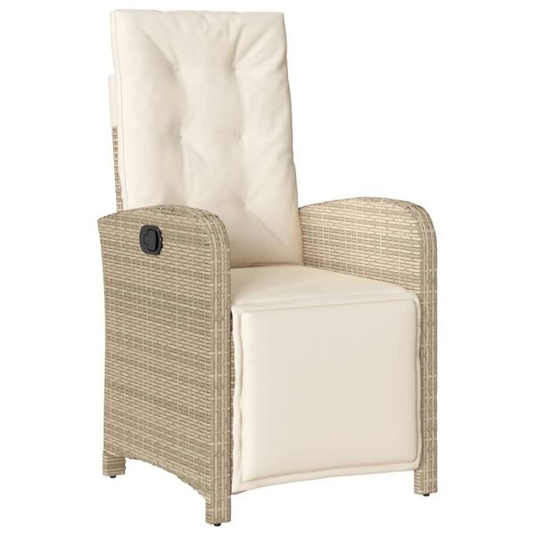 vidaXL Tuinstoelen (2 st.) - Verstelbaar & Met Voetensteun - Poly Rattan Beige - 30% Korting