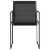 VidaXL Tuinstoelen 4 st. Staal/Textileen Zwart - 30% Korting!