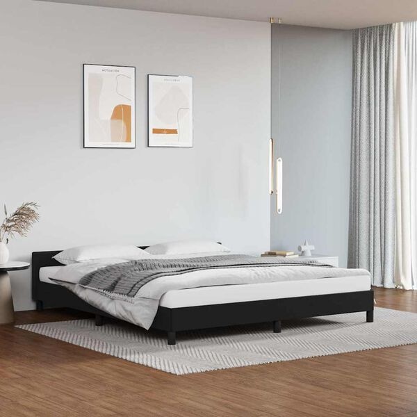 vidaXL Bedframe met hoofdeinde - Zwart - 160x200 cm - 30% Korting