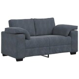 VidaXL Loveseat Bank - 55% Korting - Donkergrijs Fluweel