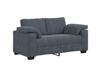 VidaXL Loveseat Bank - 55% Korting - Donkergrijs Fluweel