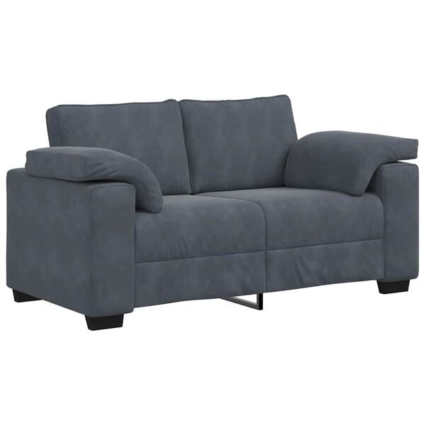 VidaXL Loveseat Bank - 55% Korting - Donkergrijs Fluweel