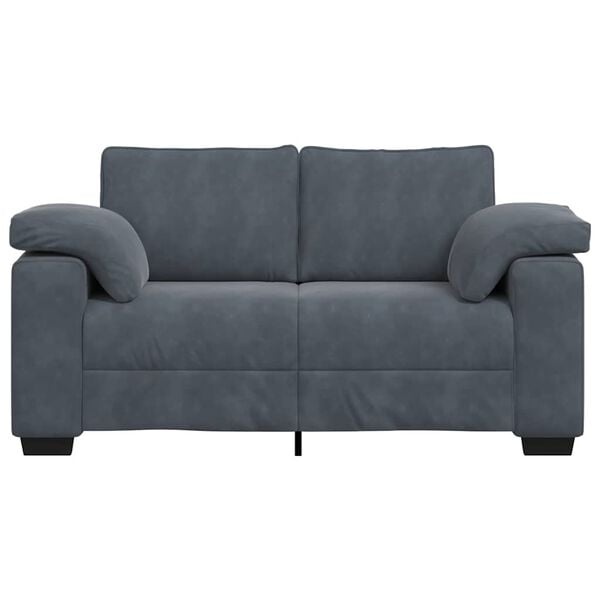 VidaXL Loveseat Bank - 55% Korting - Donkergrijs Fluweel