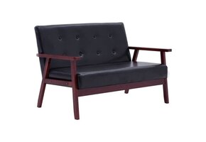 vidaXL Tweezitsbank Kunstleer Zwart - 50% Korting!