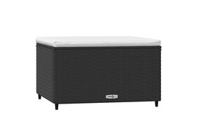 vidaXL Voetensteun Poly Rattan Zwart - 55% Korting