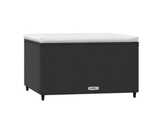 vidaXL Voetensteun Poly Rattan Zwart - 55% Korting