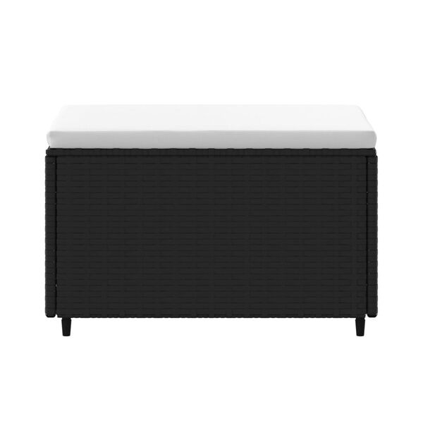 vidaXL Voetensteun Poly Rattan Zwart - 55% Korting