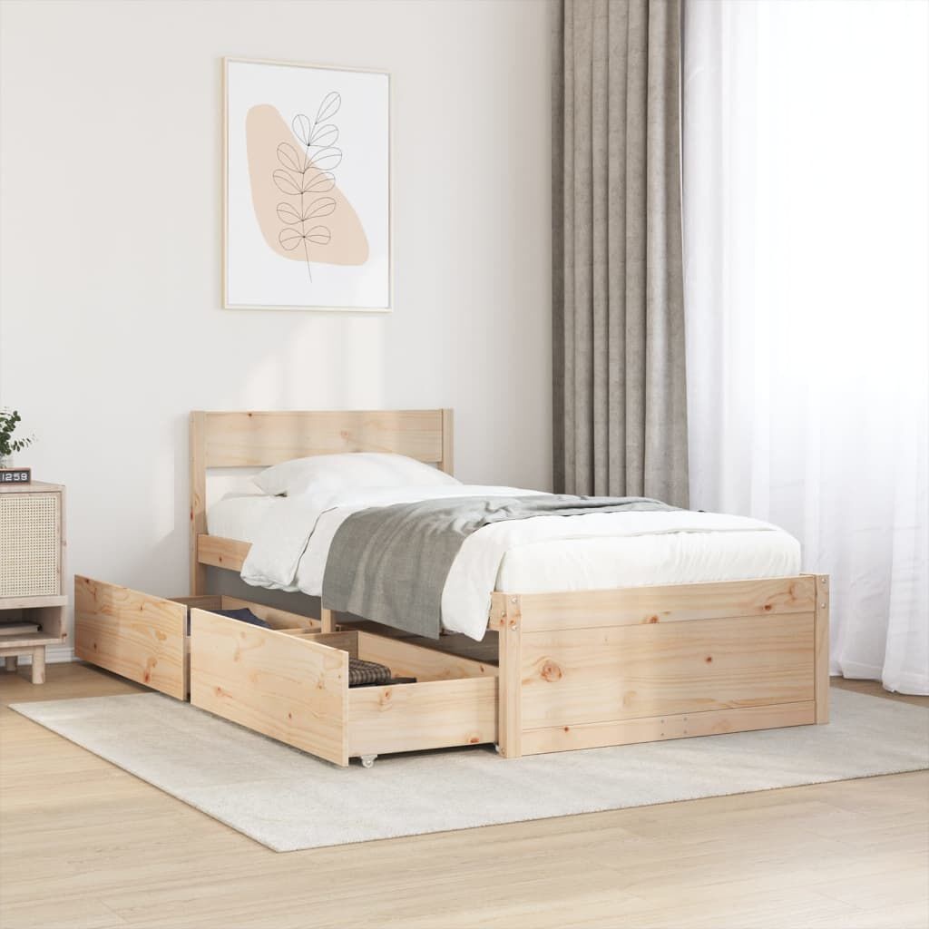 vidaXL Bedframe Grenenhout 100x200cm - 59% Korting