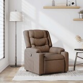 vidaXL Fauteuil verstelbaar stof bruin - 60% korting