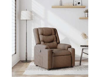 vidaXL Fauteuil verstelbaar stof bruin - 60% korting