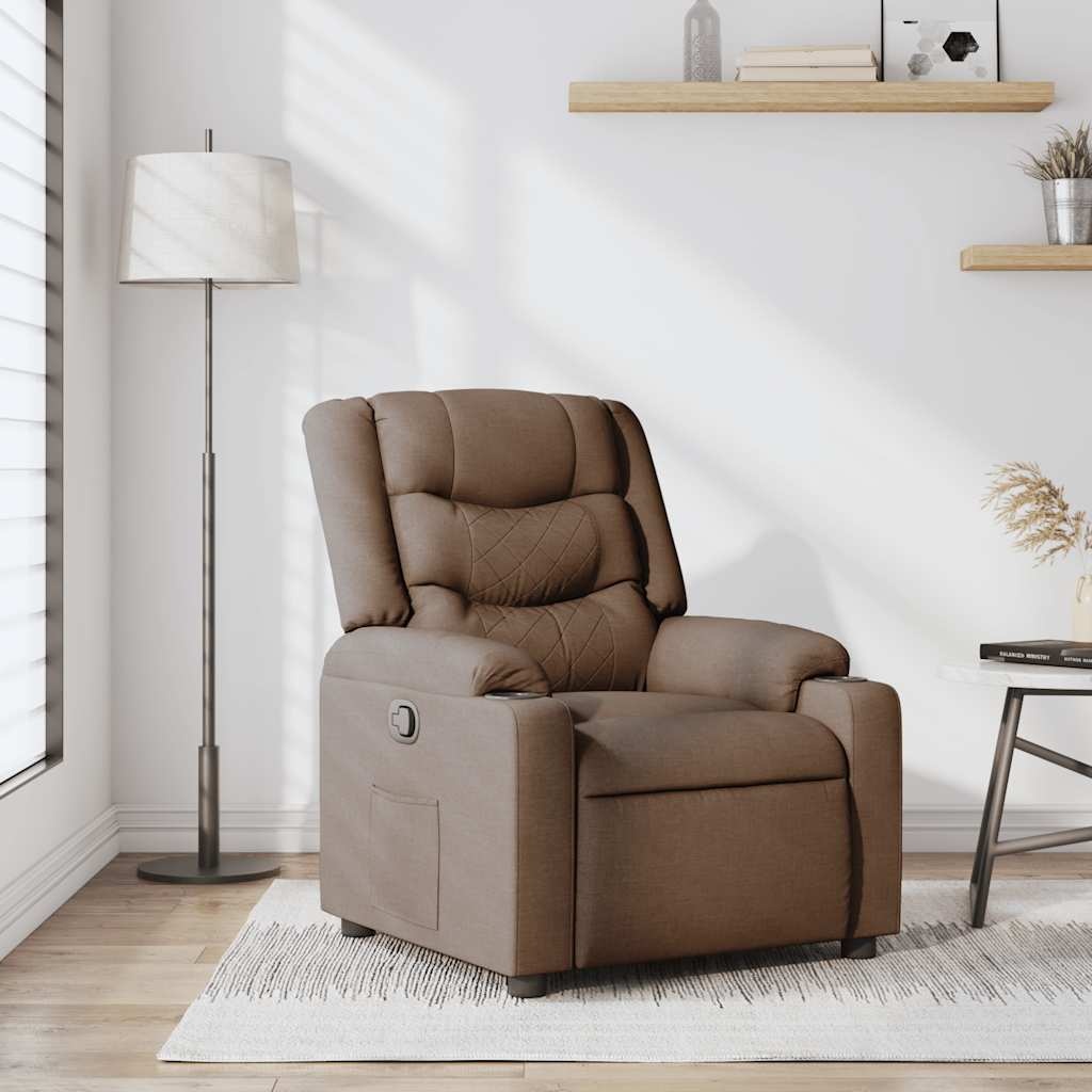 vidaXL Fauteuil verstelbaar stof bruin - 60% korting