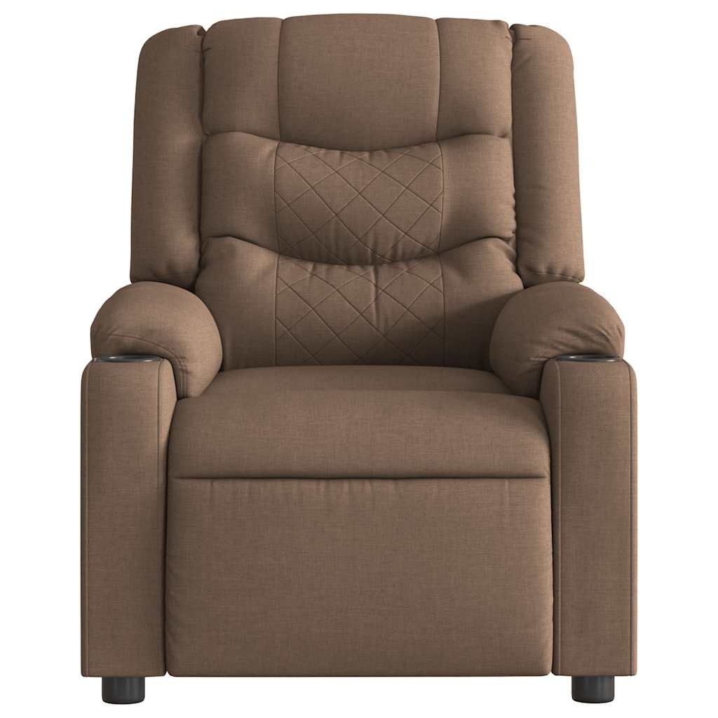 vidaXL Fauteuil verstelbaar stof bruin - 60% korting