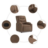 vidaXL Fauteuil verstelbaar stof bruin - 60% korting