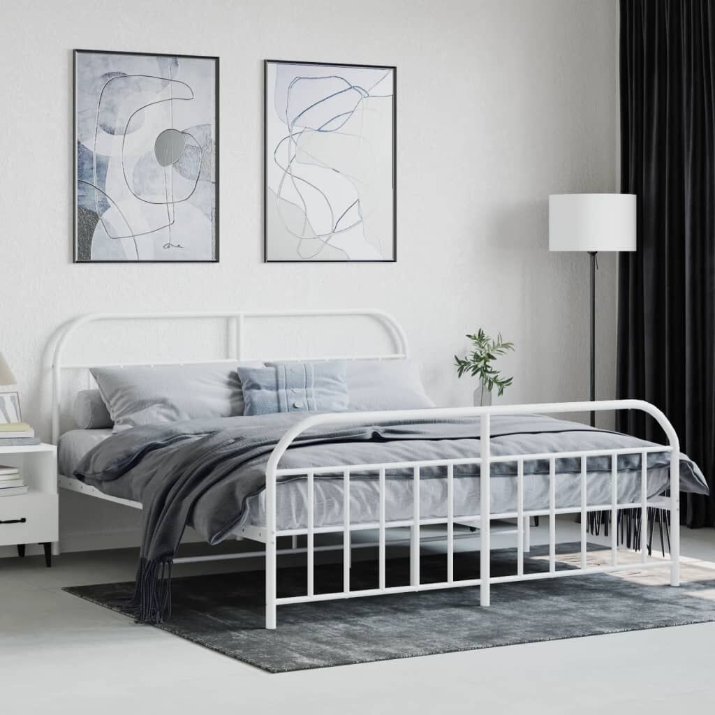 vidaXL Bedframe Metaal Wit 160x200 cm - 60% Korting!
