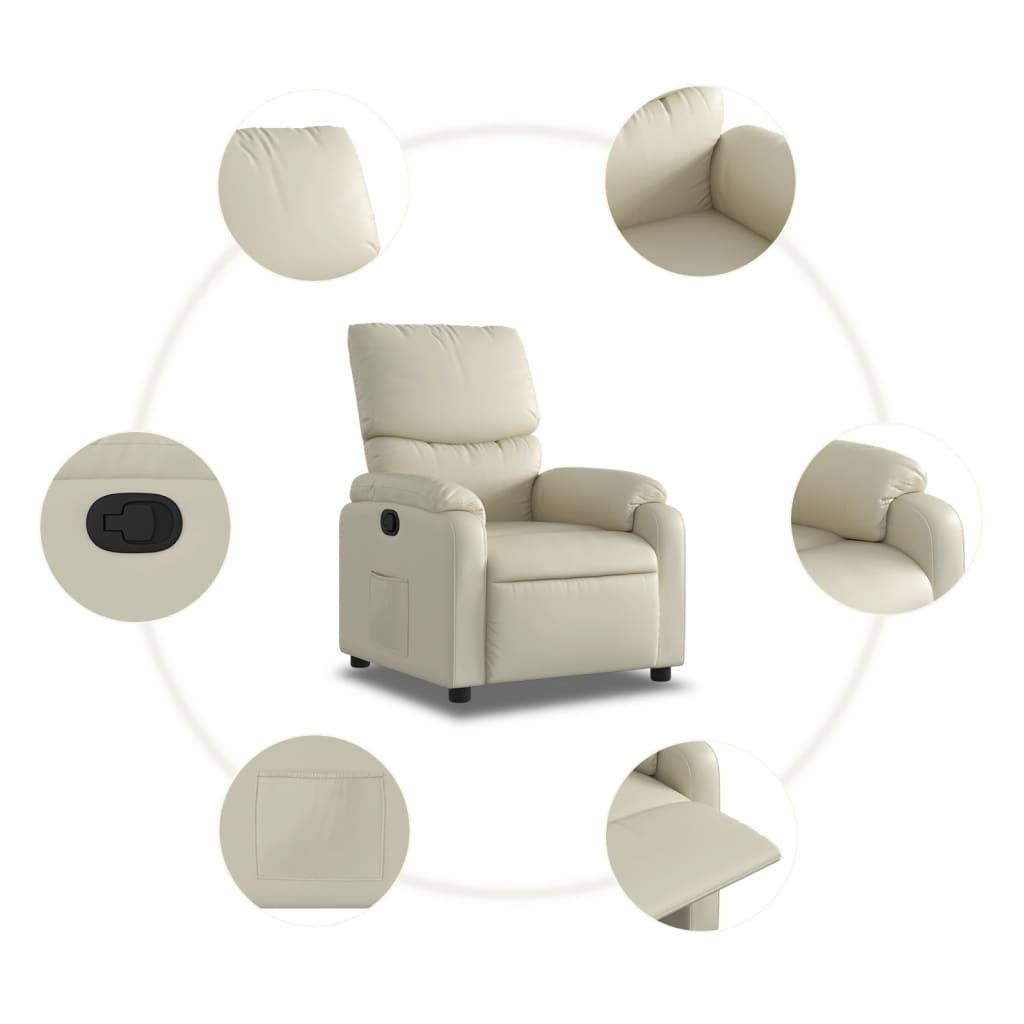 vidaXL Fauteuil Kunstleer Crème - 42% Korting