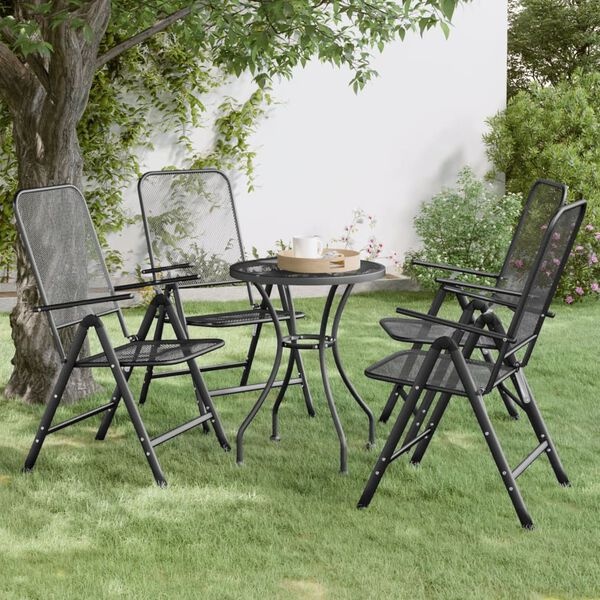 vidaXL Tuinstoelen Metaalgaas Inklapbaar 4 st. - 30% Korting!