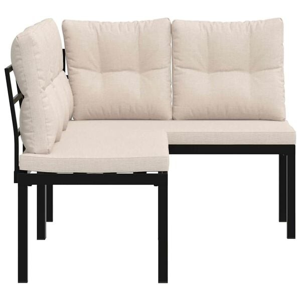 vidaXL Tuinbanken met Kussens (2 st) - Zwart | 30% Korting