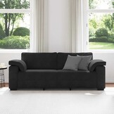 vidaXL 3-zitsbank 178 cm Fluweel Zwart - 30% Korting!