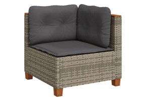 VidaXL Tuinhoekbank met kussens Poly Rattan Grijs - 30% Korting!