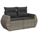 vidaXL Tuinbank 2-zits poly rattan grijs - 30% Korting!