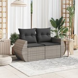 vidaXL Tuinbank 2-zits poly rattan grijs - 30% Korting!