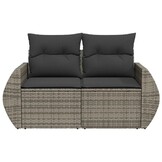 vidaXL Tuinbank 2-zits poly rattan grijs - 30% Korting!