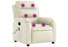 vidaXL Massagestoel - Kunstleer Crème - Nu 30% Korting!