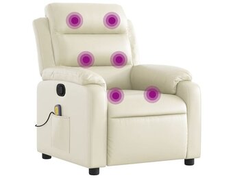 vidaXL Massagestoel - Kunstleer Crème - Nu 30% Korting!