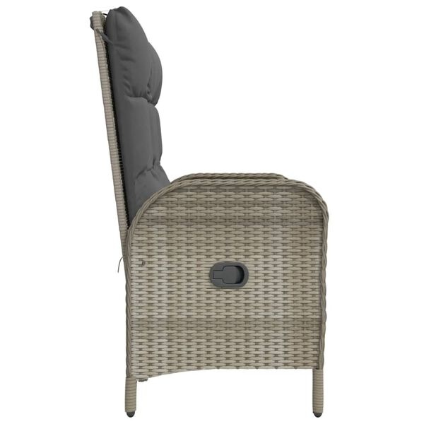 vidaXL Tuinbank Verstelbaar (30% Korting) - Poly Rattan Grijs 107cm