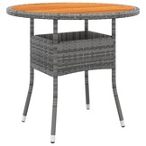 vidaXL Tuintafel Ø80cm Acaciahout & Poly Rattan - 30% Korting!