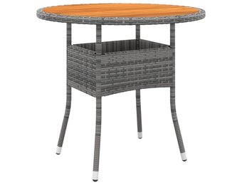 vidaXL Tuintafel Ø80cm Acaciahout & Poly Rattan - 30% Korting!