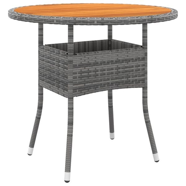 vidaXL Tuintafel Ø80cm Acaciahout & Poly Rattan - 30% Korting!