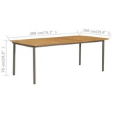 vidaXL Acaciahout & Staal Tuintafel 200x100x72 cm | 30% Korting
