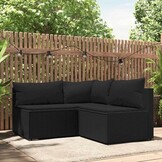 vidaXL 3-delige Loungeset Poly Rattan Zwart | 35% Korting