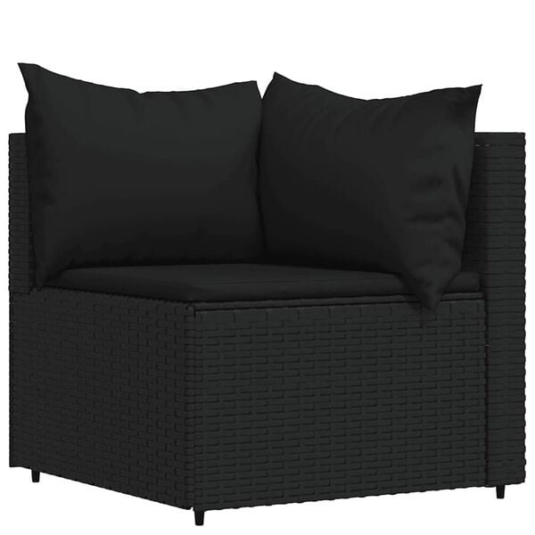 vidaXL 3-delige Loungeset Poly Rattan Zwart | 35% Korting