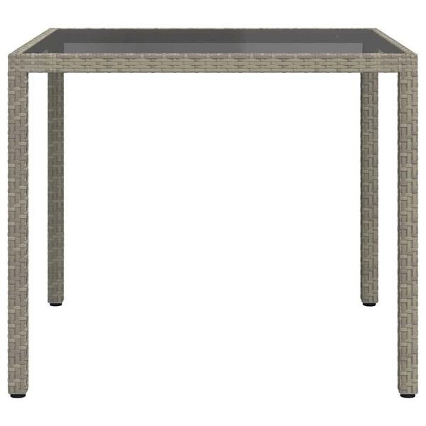 vidaXL Tuintafel Gehard Glas & Poly Rattan - 30% Korting!