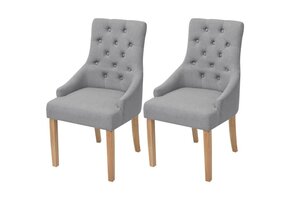 vidaXL Eetkamerstoelen 2 st. Lichtgrijs - 40% Korting