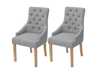 vidaXL Eetkamerstoelen 2 st. Lichtgrijs - 40% Korting