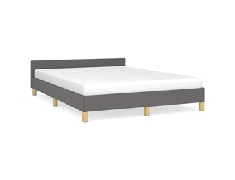 vidaXL Bedframe Donkergrijs 140x190cm - 35% Korting